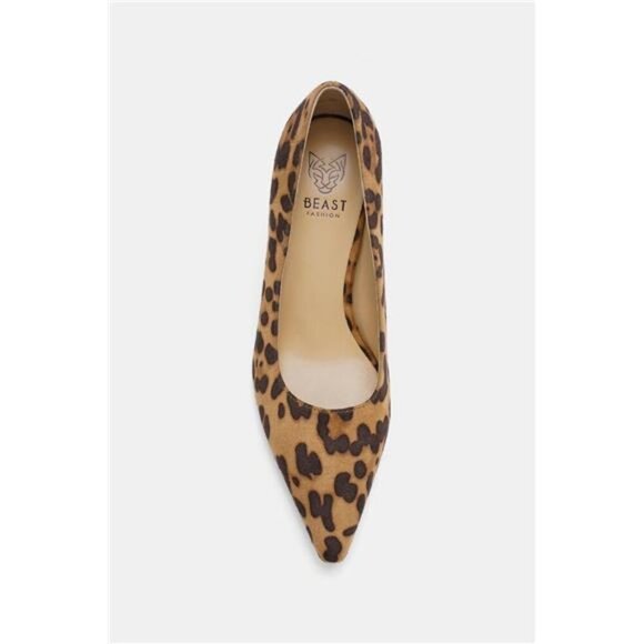 Beast Fashion Faux Suede Leopard Point Toe Pumps - Picture 6 of 6